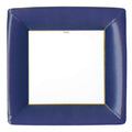 Grosgrain Border Navy  Sq Dinner Plates Square