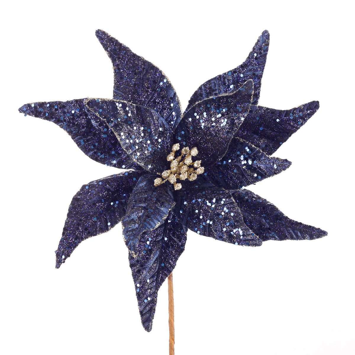 12.5" MIDNIGHT BLUE POINSETTIA
