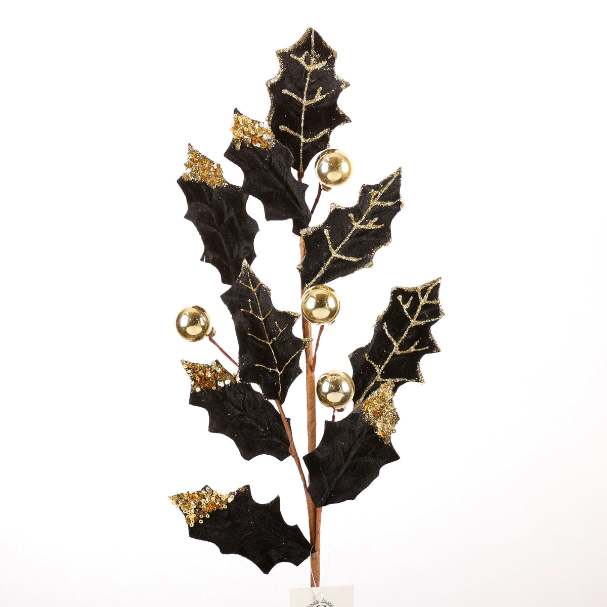 27" Black/Gold HOLLY LEAF PICK