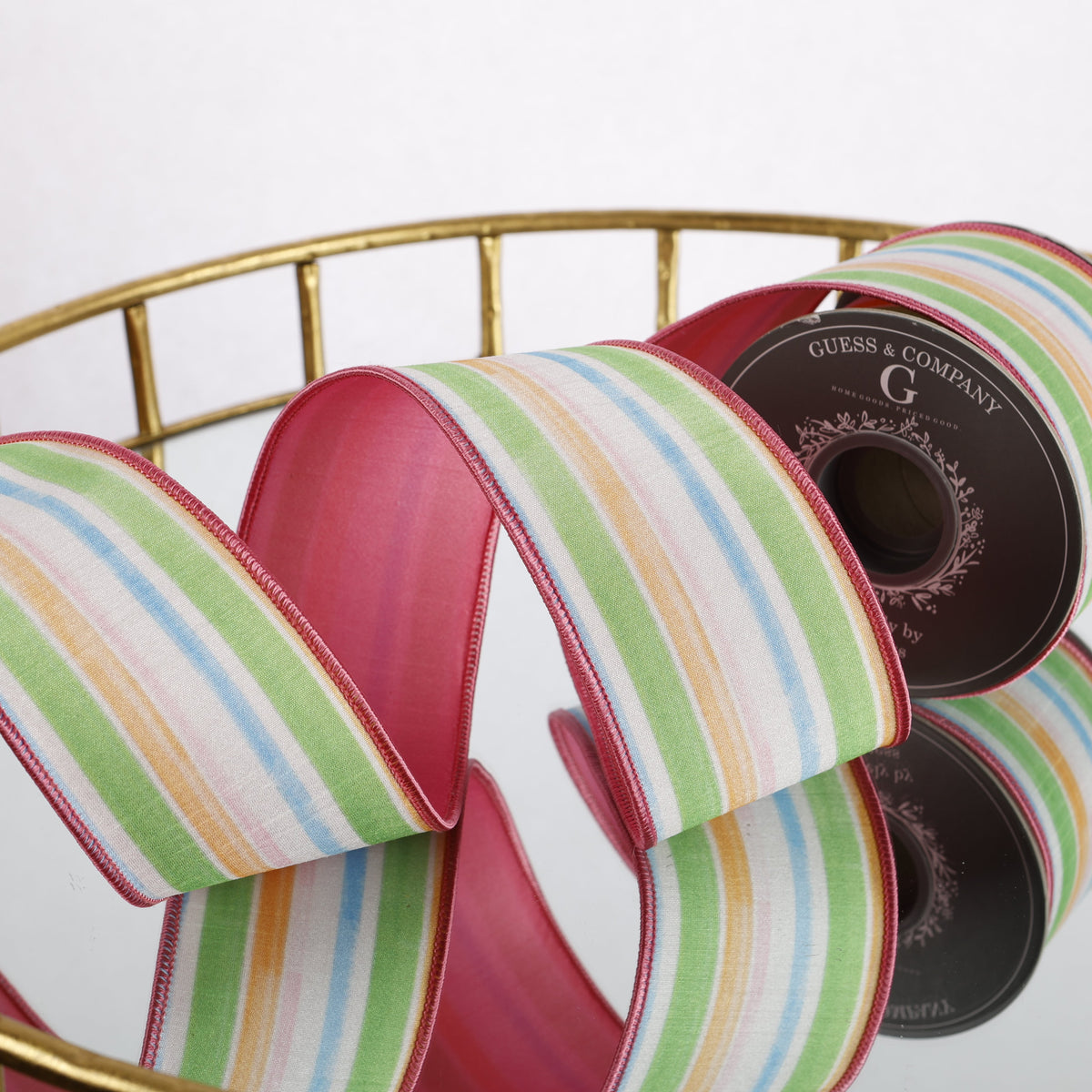 2.5" DIGITAL PRINT ON DUPION WITH PINK DUPION BACK PINK EDGE RIBBON