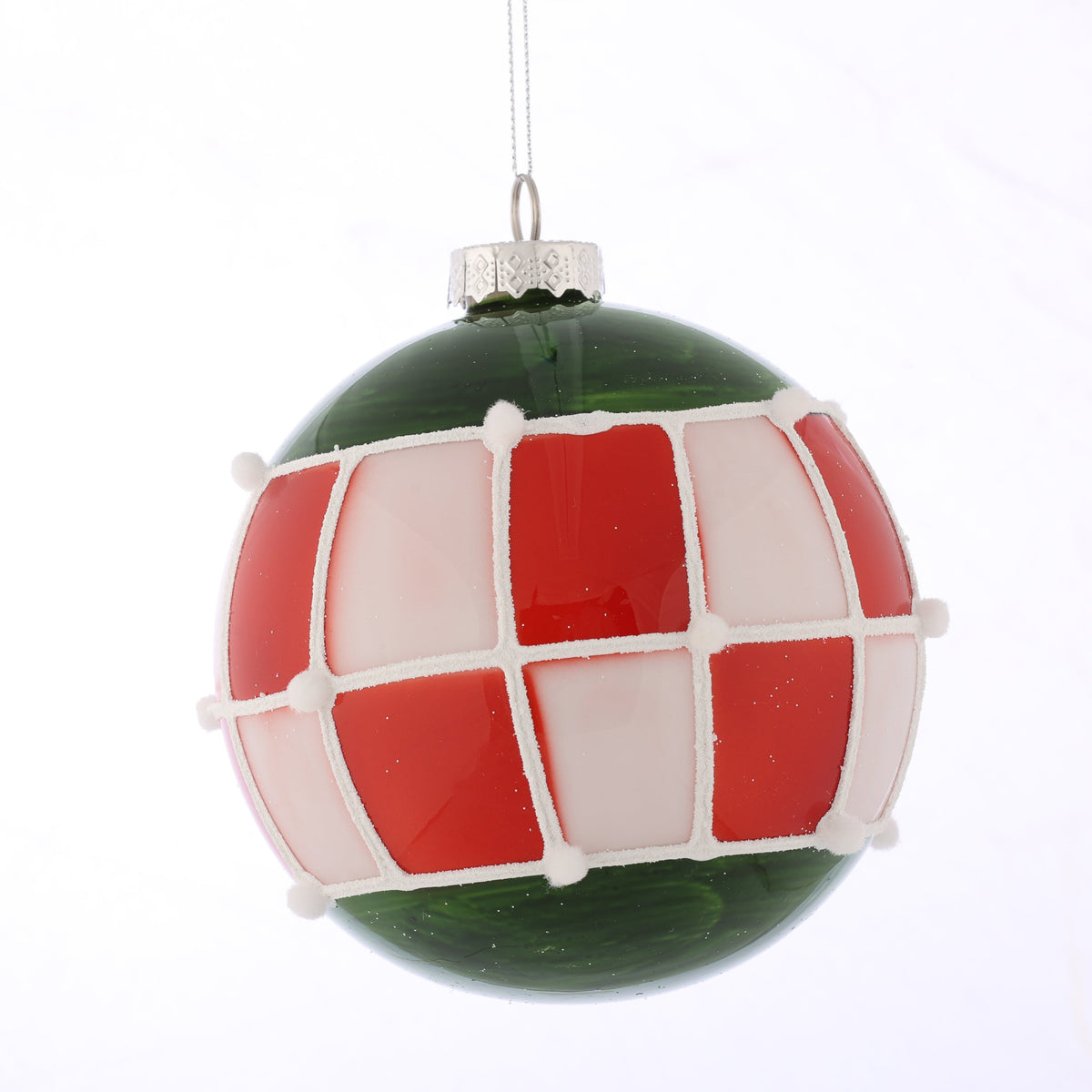 D 5" GLASS BALL RED Check ORN