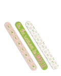 Nutcracker Trellis Nail Files Pink/Green 7x1x.16 Set of 3