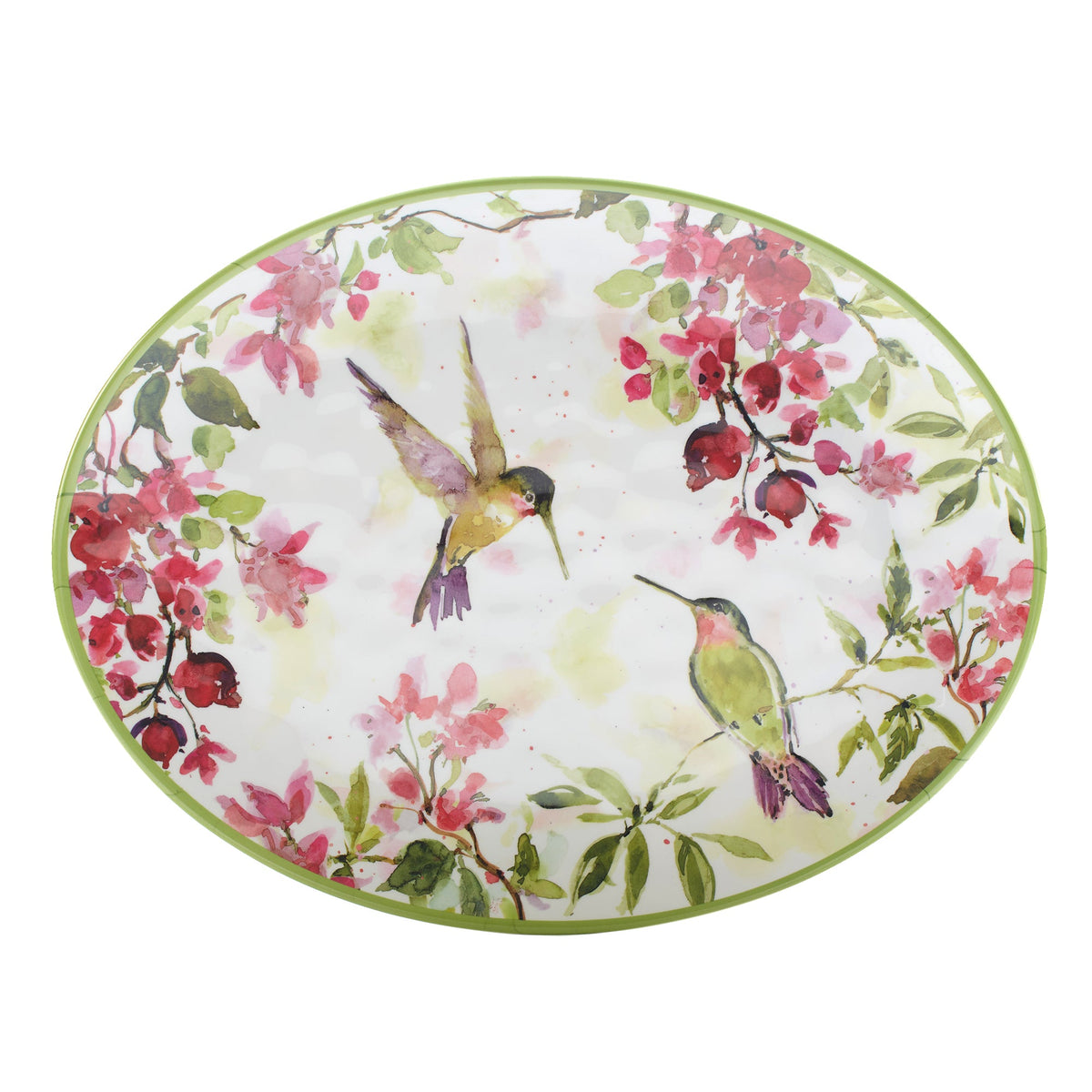 Hummingbirds Melamine Oval Platter 18in x 13.5in
