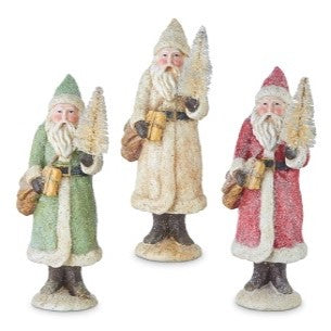 8.5" Glittered Santa BEIGE