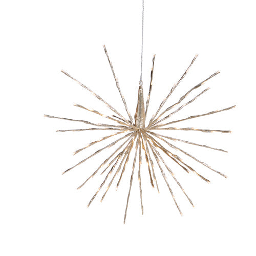 23" Champagne Starburst with 150 Warm White Lights and Remote