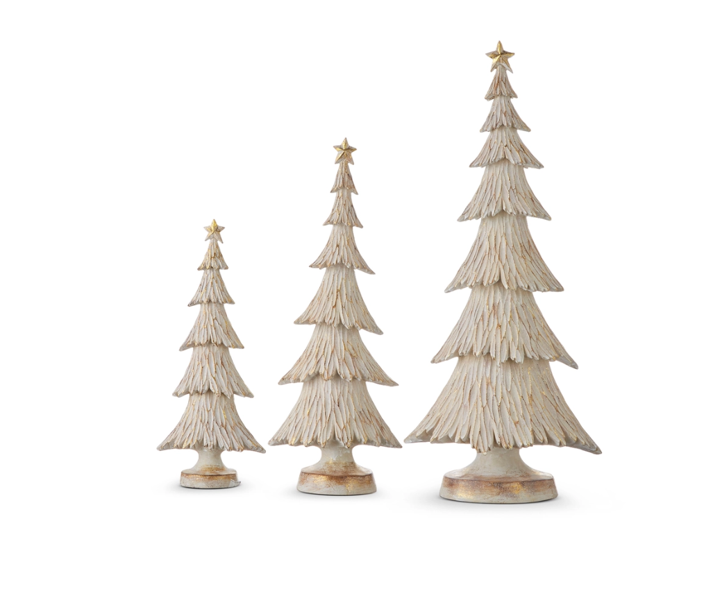 20" Whitewash Polyresin Tree-LARGE ONLY
