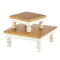 12" DISTRESSED WHITE AND GOLD RISERS (SMALL ONLY)
