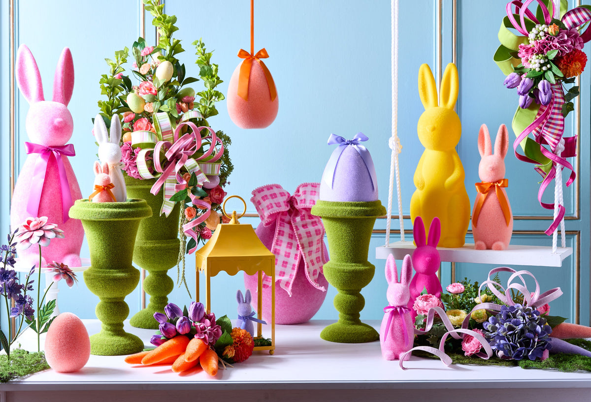 8" SHERBET FLOCKED EGG