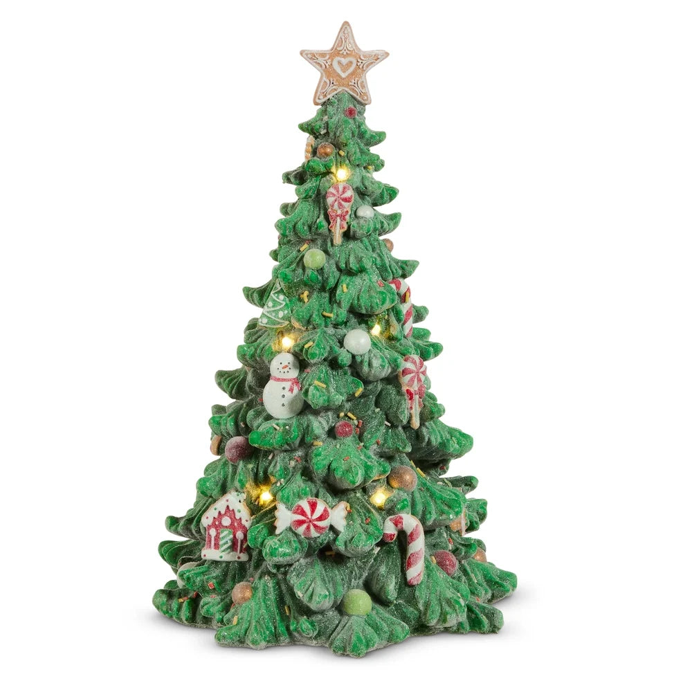 16" Lighted Gingerbread Cookie Tree