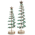 15.5" Red and Green Jeweled Spiral Trees-SMALL