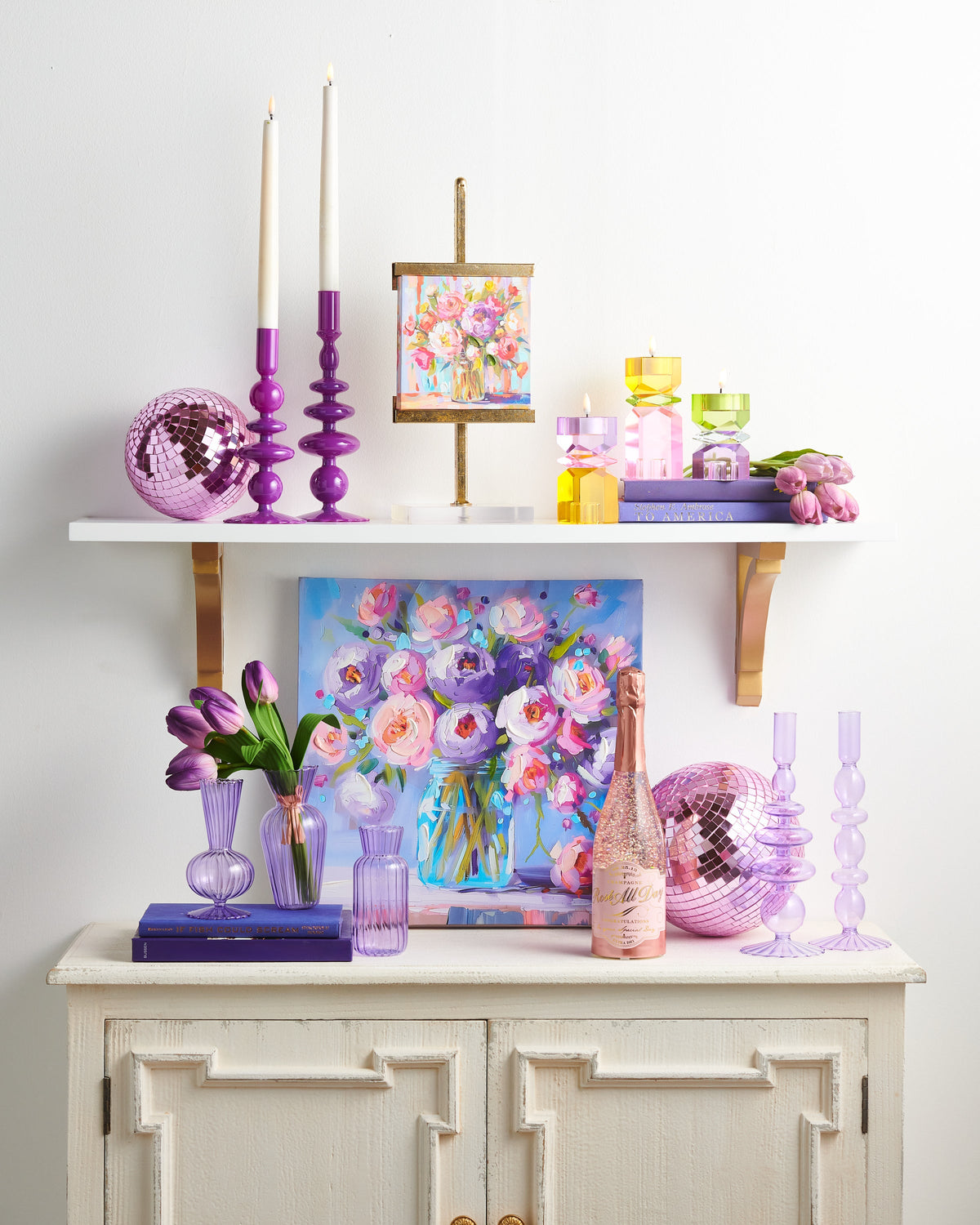 10.25" PURPLE CANDLE STICKS (right only)