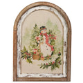 16.5" Watercolor Holiday Snowman Framed Wall Art