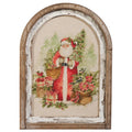 16.5" Watercolor Holiday Santa Framed Wall Art