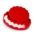 16" Round Red Scallop Tray (LARGE ONLY)