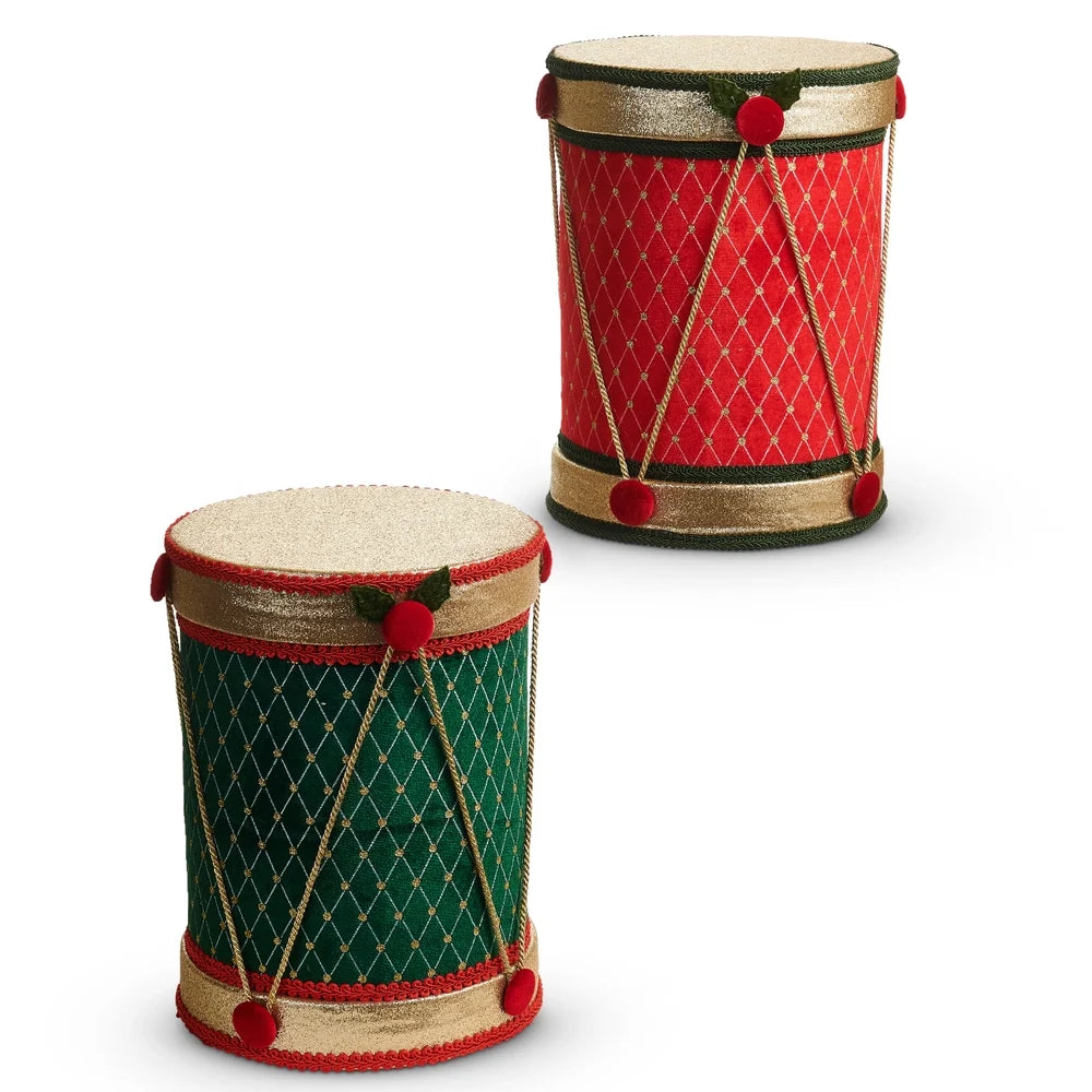 12" Red and Green Velvet Drum (RED ONLY)