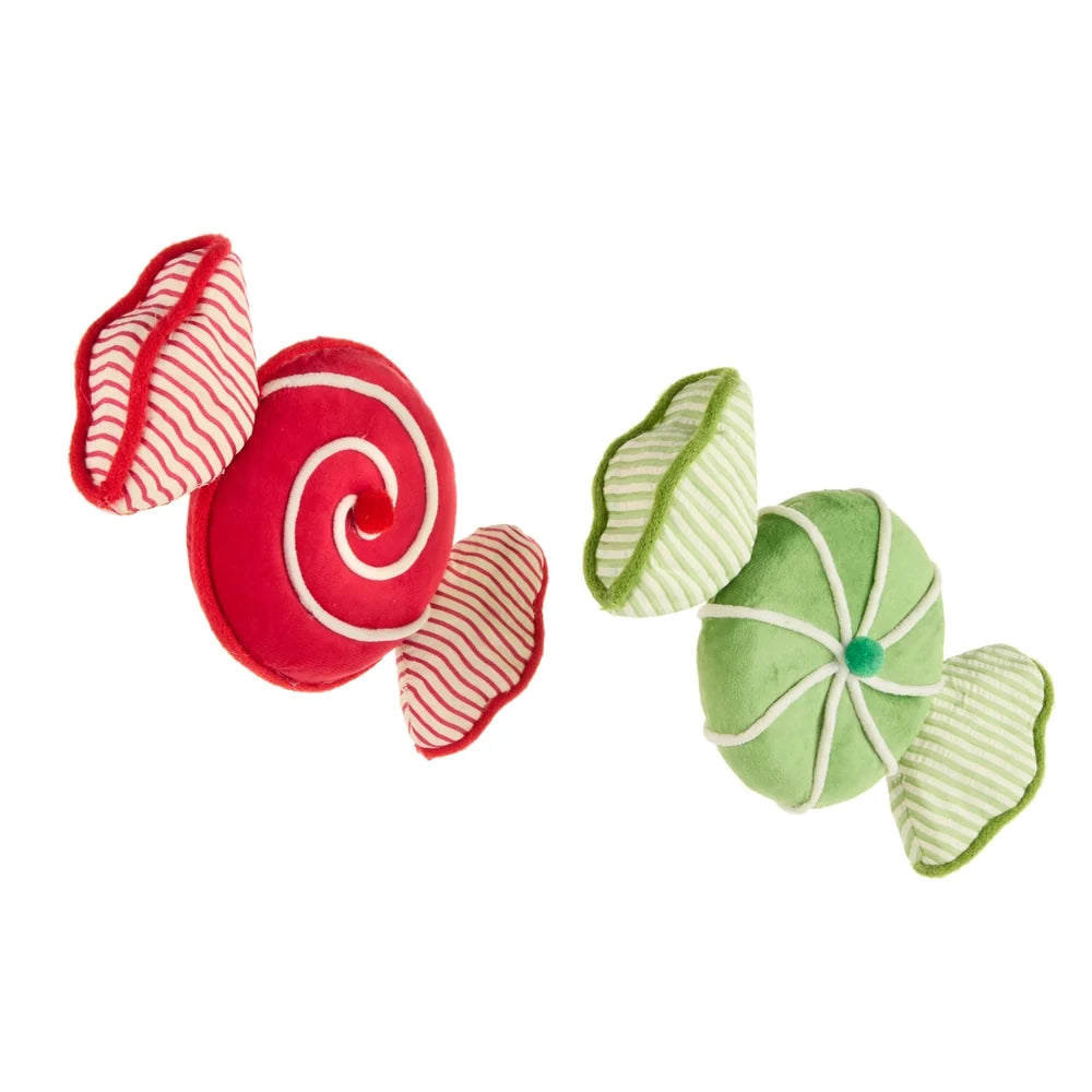9.25" Velvet and Seersucker Candy Ornament (RED ONLY)