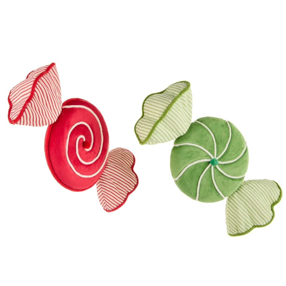 13.5" Velvet and Seersucker Candy Ornament (RED ONLY)