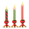 13.5" Lighted Candles on Gold Bow Base (CENTER ONLY)