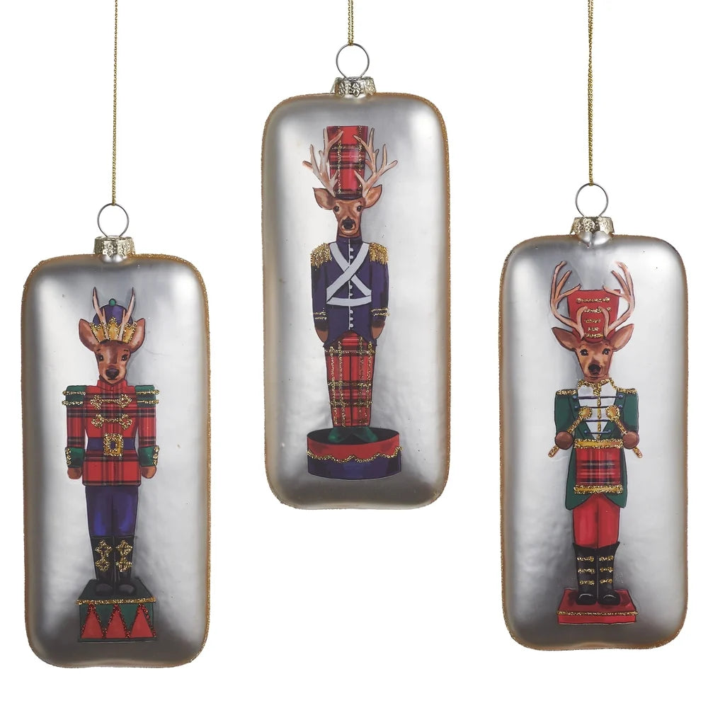 5.5" Deer Nutcracker Rectangle Ornament (BLUE SHIRT ONLY)