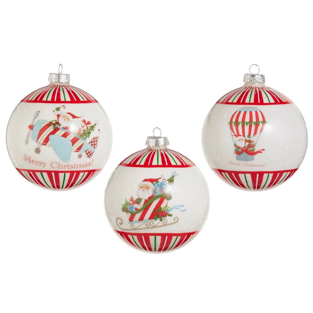 5" Santa's Adventures Ball Ornament (LEFT ONLY)