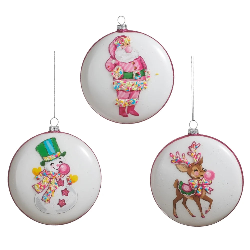 5" Bubblegum Blowin' Disc Ornament (REINDEER ONLY)