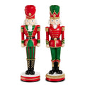 10" Red and Green Nutcracker Candlesticks (RED HAT ONLY)