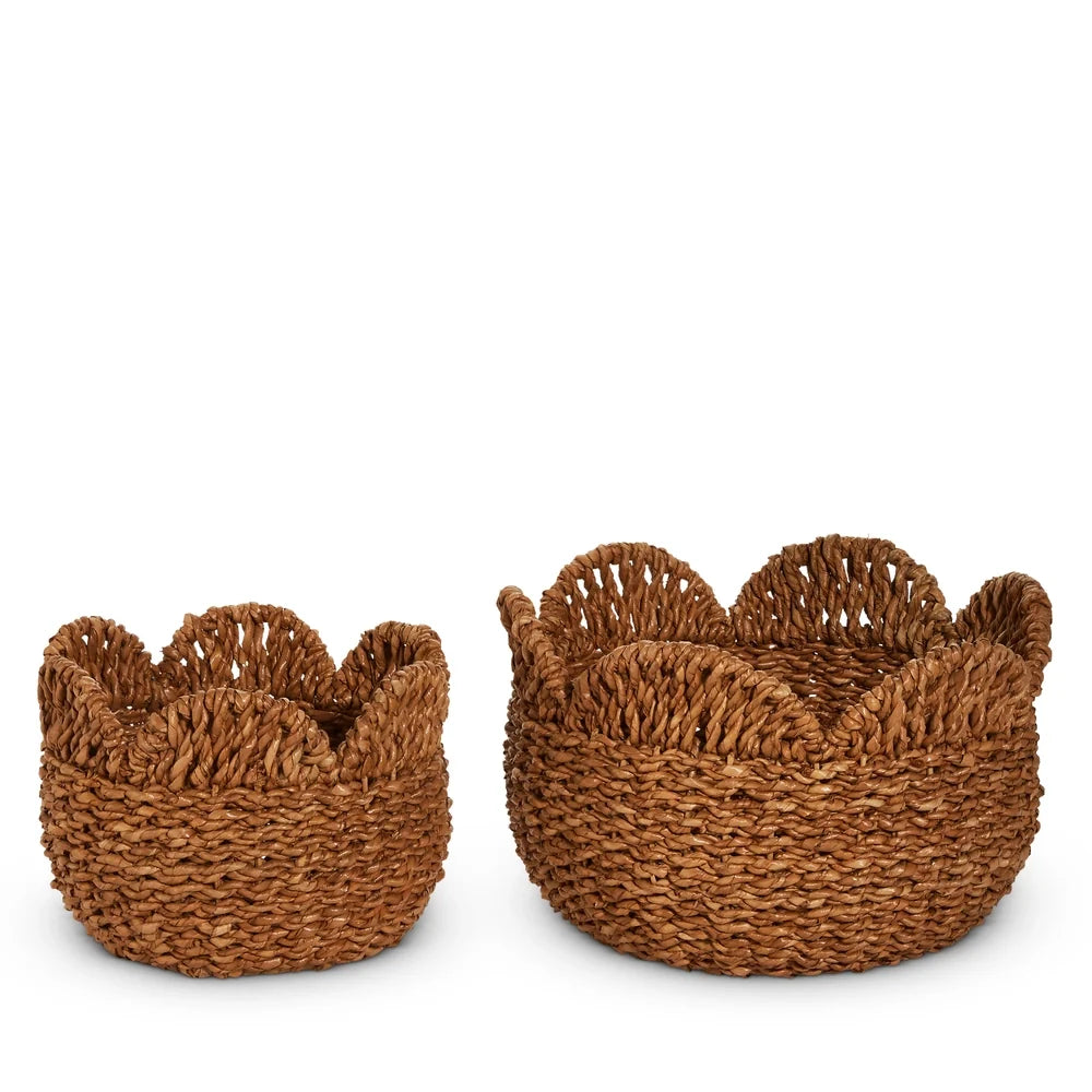 12" Woven Scalloped Baskets (SMALL ONLY)