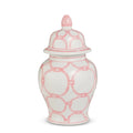 10.75" Pink and White Pattern Ginger Jar
