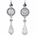 6.5IN Crystal Jewel Drop Ornament, Platinum Clear (LEFT ONLY)