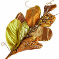 39" Green/Gold Beaded Magnolia Leaf Spray
