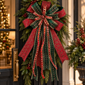 18" X 42" RED, GREEN, & GOLD PREMADE BOW
