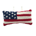 AMERICAN FLAG HOOKED PILLOW 11" X 6"
