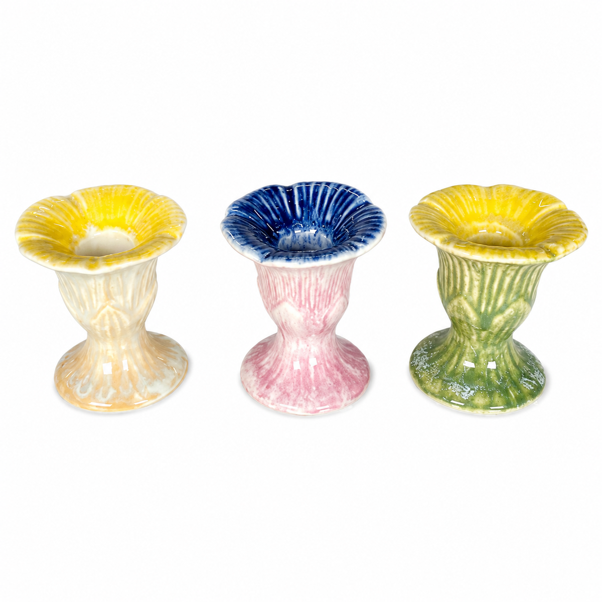 Stoneware Flower Shped Taper Holder 3 Styles RIGHT ONLY