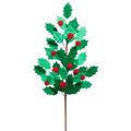 27" Red Felt Holly Spray