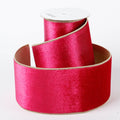4" X 5 YDS HOT PINK VELVET GOLD DUP BACK RIBBON