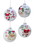 4" Glass Dancing Santa Ball Ornament (Here Comes Santa)