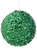 6" SEQUIN BALL ORNAMENT-GREEN