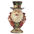 12.5" RESIN SANTA BUST ON PEDESTAL