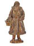 17" RESIN SANTA W/PINECONE BASKET