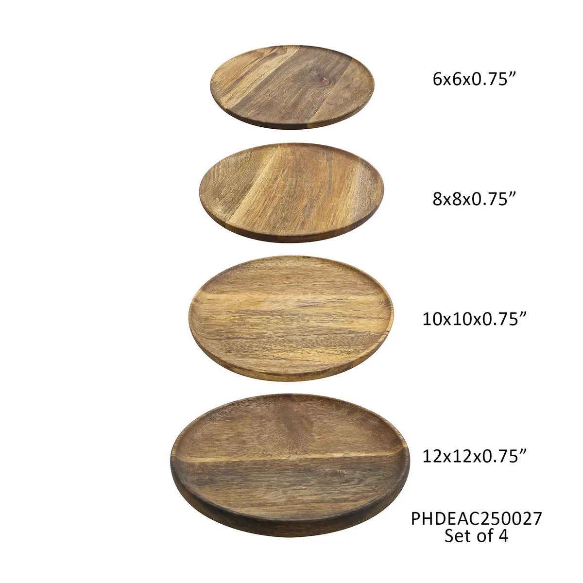 10" Mango Wood Round Platter (LARGE ONLY)