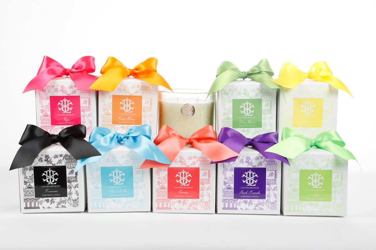 French Lavender 13 oz Candle in White Box with Bow