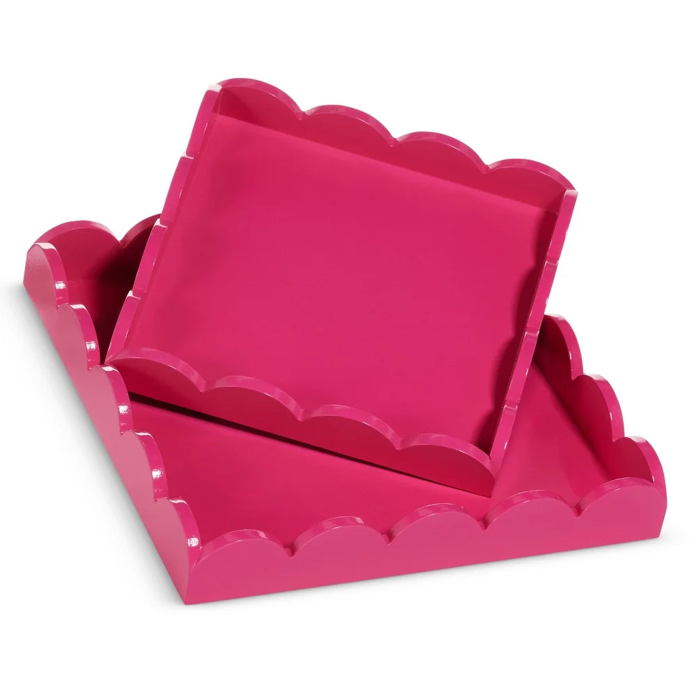 9.5" Pink Scalloped Trays (SMALL ONLY)