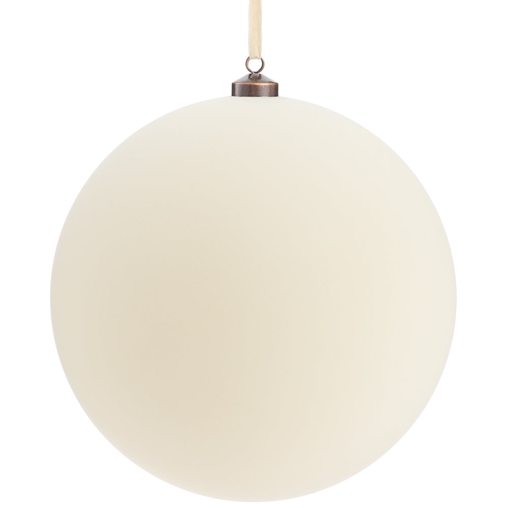 12" Flocked Ball Ornament
