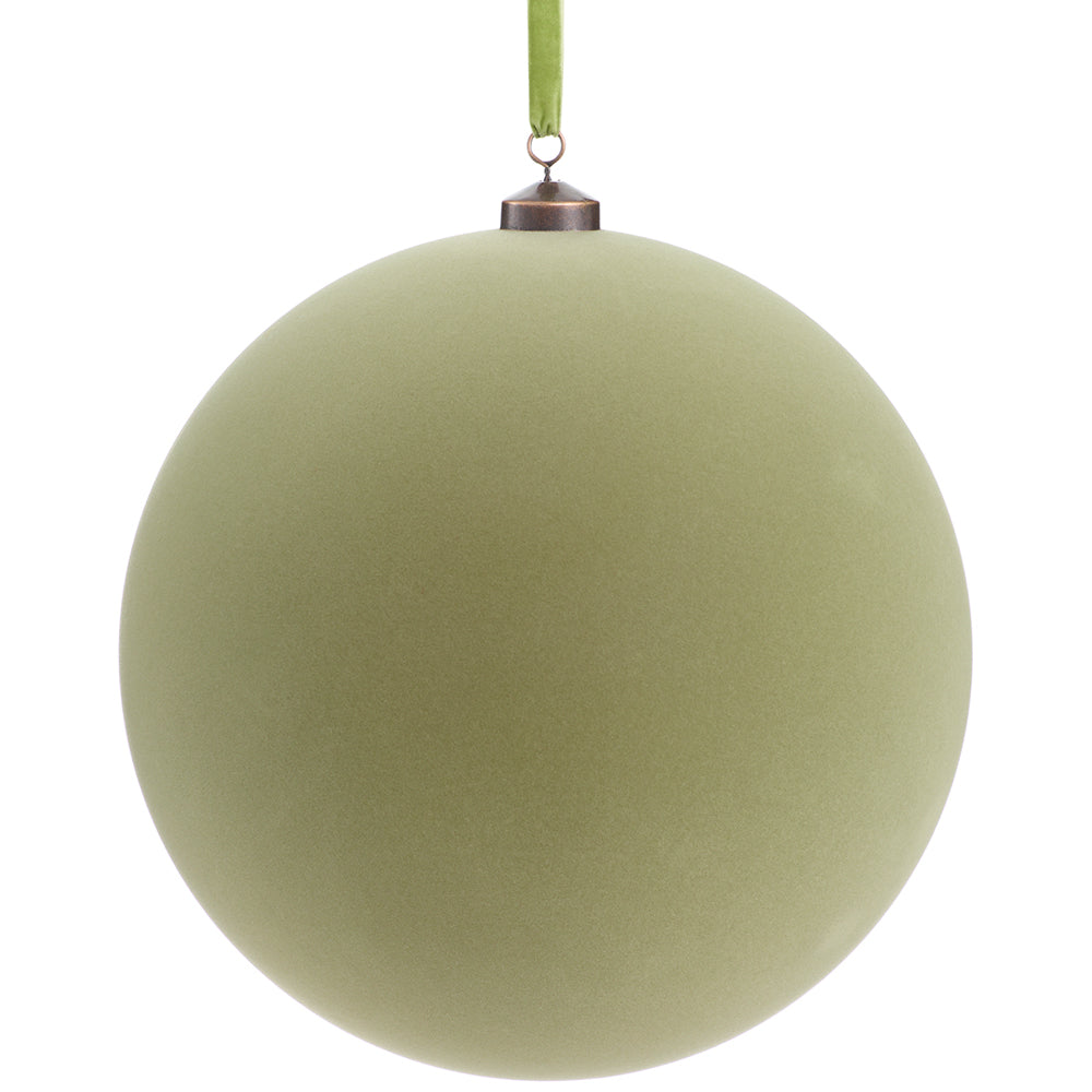 8" Flocked Ball Ornament