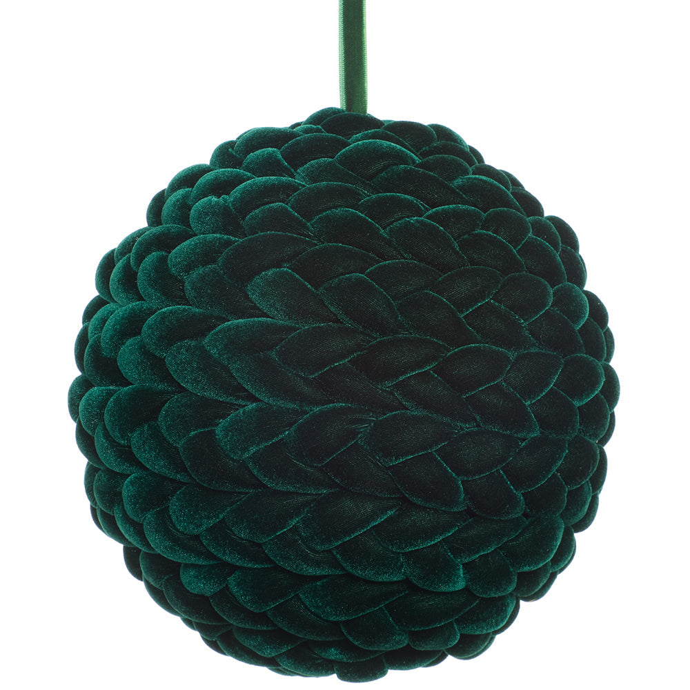 8" Braided Velvet Ball Ornament