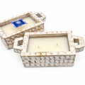 Blue Hydrangea Whitewash Rectangle Candle - Spring