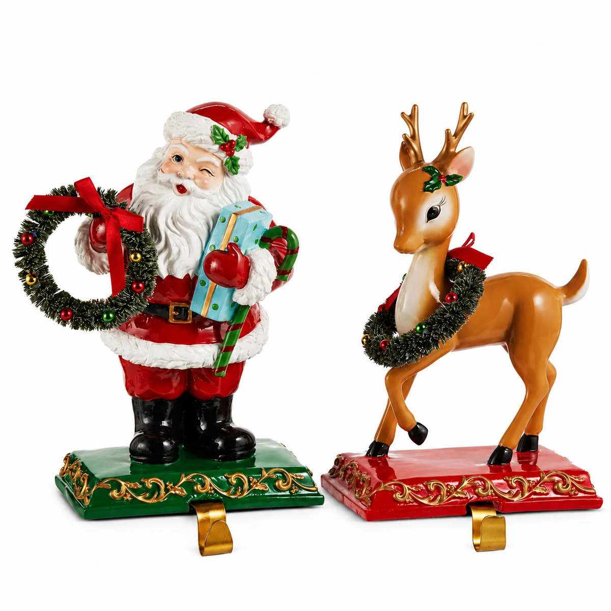 11" Santa and Deer Stocking Holder (SANTA ONLY)